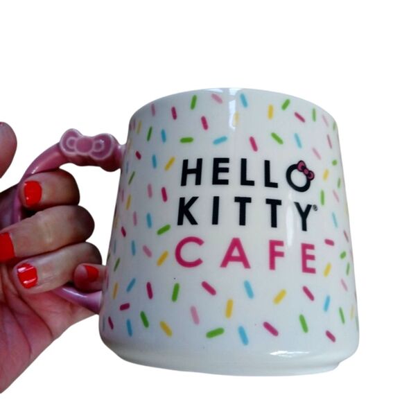 Sanrio Hello Kitty Cafe Mug with Sprinkles Exclusive New In Box 16 oz. Pink Bow - Picture 3 of 13